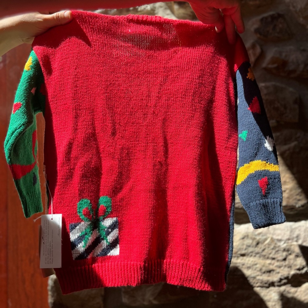 Marisa Christina Kids Sweater Hand Knit Cardigan Happy Birthday sz large - Picture 9 of 10